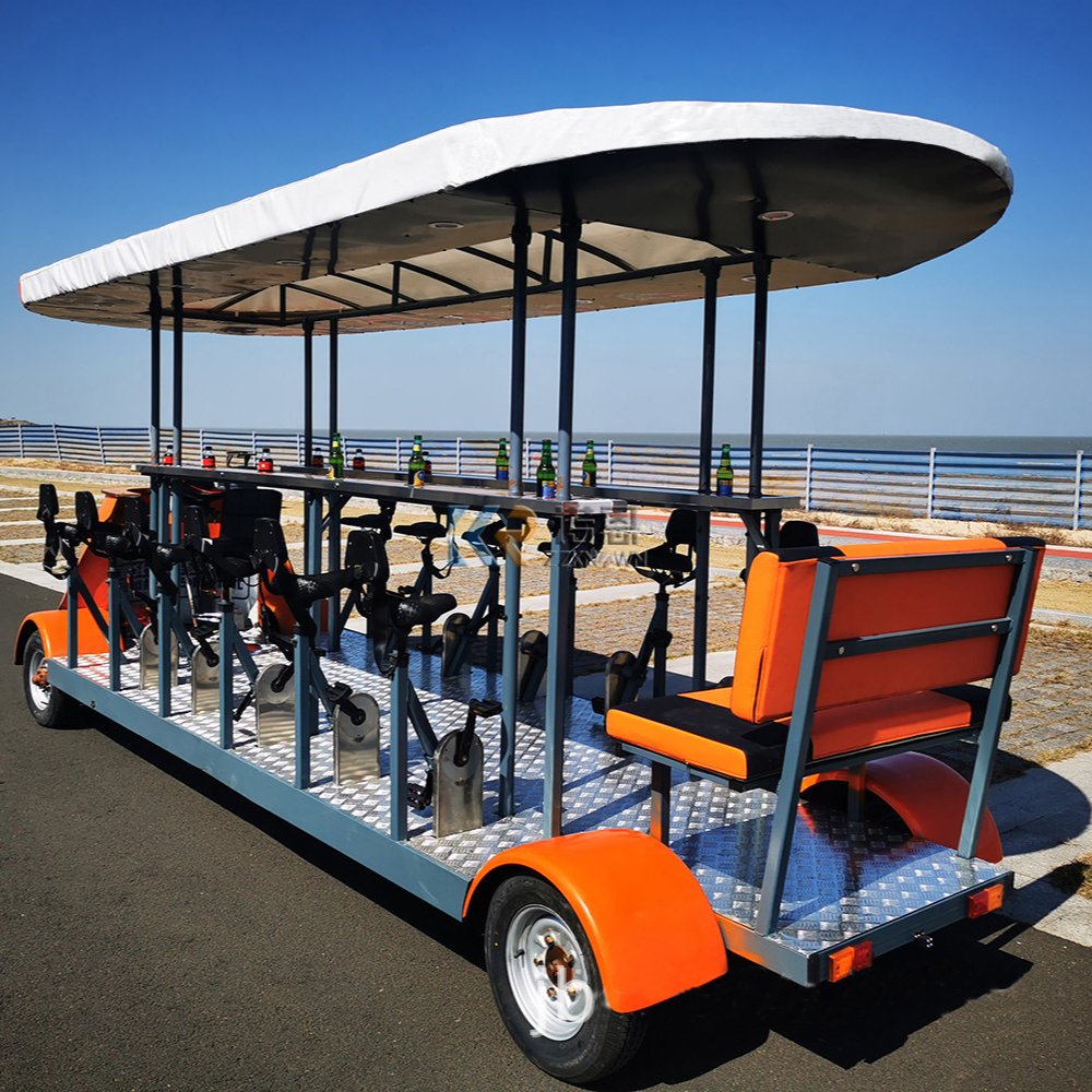 Best Sell Brown New Energy Sightseeing Car Electric Tabdem Bar Bike